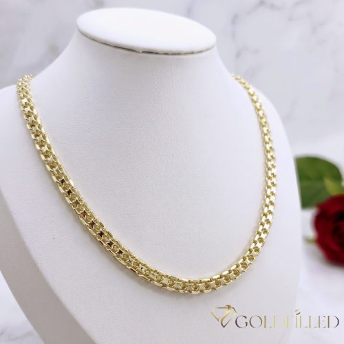 "Bismarck" Goldfilled Antiallergisches Luxus Halskette 50cm Lang und 6mm Breit Farbe 14K