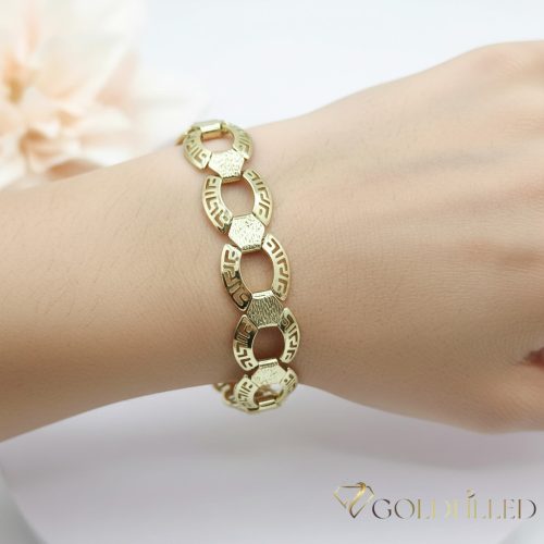Antiallergenes vergoldetes Armband „Goldfilled“, 19 cm lang und 14 mm Breit, 14K-Farbe