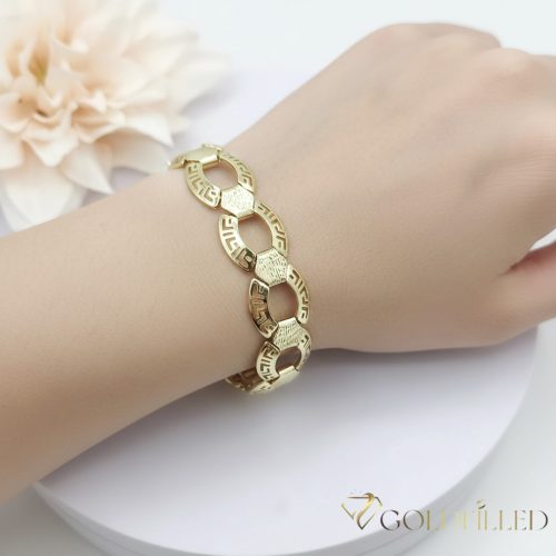 Antiallergenes vergoldetes Armband „Goldfilled“, 19 cm lang und 14 mm Breit, 14K-Farbe