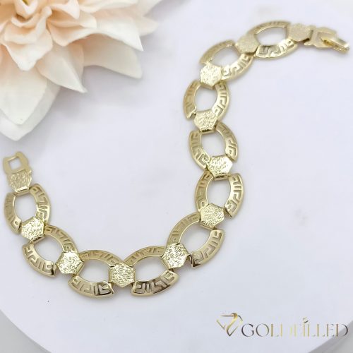 Antiallergenes vergoldetes Armband „Goldfilled“, 19 cm lang und 14 mm Breit, 14K-Farbe