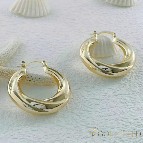 Goldfilled Antiallergene gedrehte Creolen 35mm 14K Farbe	