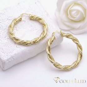 Goldfilled Antiallergene Creolen 50mm 14K Farbe	