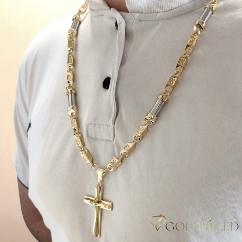 Antiallergische Goldfilled-Halskette 70cm/ 8-10mm + Anhänger, Farbe 14K