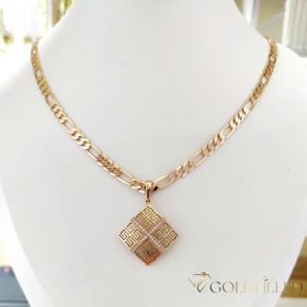   Antiallergische Goldfilled-Halskette 50cm/4mm + Anhänger, Farbe 18K