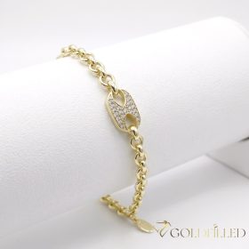   Antiallergenes vergoldetes Armband „Goldfilled“, 17-20cm/4-8mm 14K-Farbe