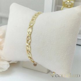   Antiallergenes vergoldetes Armband „Goldfilled“, 17 cm lang und 5,5 mm Breit, 14K-Farbe