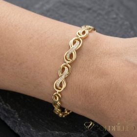   Antiallergenes vergoldetes Armband „Goldfilled“, 17cm lang und 8 mm Breit, 14K-Farbe