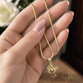   Goldfilled antiallergene Halskette 45cm / 1mm + Schütze Anhänger 14K Farbe