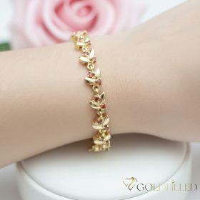   Antiallergenes vergoldetes Armband „Goldfilled“, 19cm lang und 6 mm Breit, 14K-Farbe
