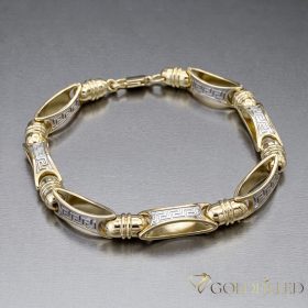   Exklusives antiallergenes vergoldetes Armband „Goldfilled“, 21cm lang und 8-9 mm Breite, 14K-Farbe
