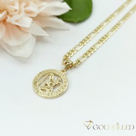   Goldfilled antiallergene Halskette 50cm / 4mm +  Anhänger Wassermann 14K Farbe
