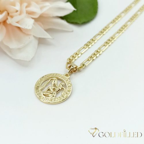 Goldfilled antiallergene Halskette 50cm / 4mm +  Anhänger Wassermann 14K Farbe