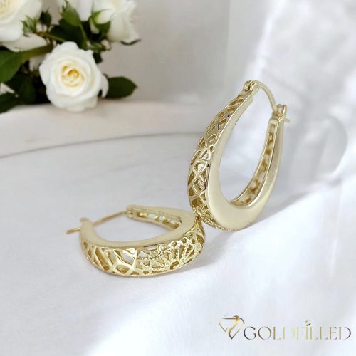 Goldfilled Antiallergene gedrehte Creolen 35mm 14K Farbe	