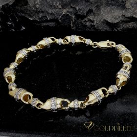   Exklusives antiallergenes vergoldetes Armband „Goldfilled“, 22cm lang und 8 mm Breite, 14K-Farbe