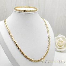   Antiallergische Goldfilled-Halskette 50cm/4,5mm + Armband 20cm , Farbe 14K