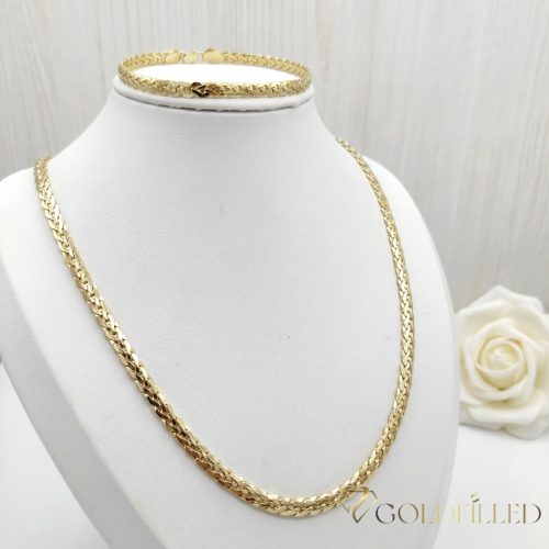 Antiallergische Goldfilled-Halskette 50cm/4,5mm + Armband 20cm , Farbe 14K