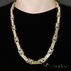 Goldfilled Antiallergisches Luxus Barakka Halskette 70cm Lang und 11mm Breit (180g) Farbe 14K Multicolor
