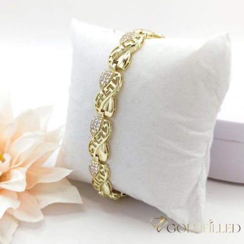 Antiallergenes vergoldetes Armband „Goldfilled“, 17 cm lang und 10 mm Breit, 14K-Farbe