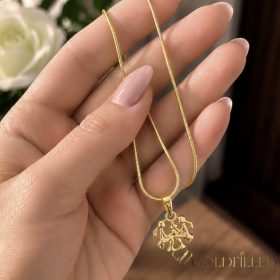   Goldfilled antiallergene Halskette 45cm / 1mm + Zwillinge Anhänger 14K Farbe