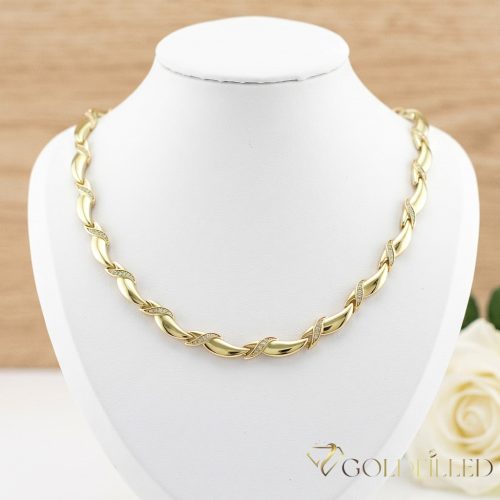 Exklusive antiallergene vergoldete Halskette „Goldfilled“, in mehreren Größen  7 mm  breit, 14K-Farbe