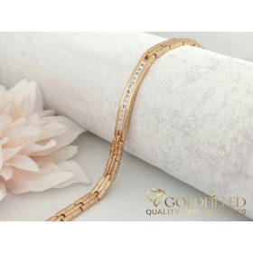   Antiallergenes vergoldetes Armband „Goldfilled“, 19 cm lang und 6 mm Breit, 18K-Farbe