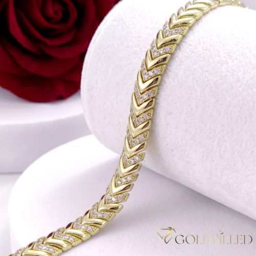 Antiallergenes vergoldetes Armband „Goldfilled“, 17 cm lang und 9 mm Breit, 14K-Farbe