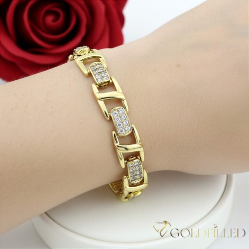 Antiallergenes vergoldetes Armband „Goldfilled“, 19 cm lang und 9 mm Breit, 14K-Farbe