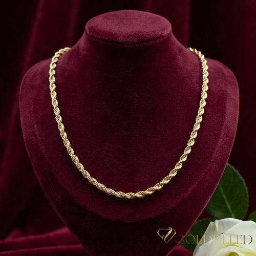 GOLDFILLED Antiallergenes Luxus-Halskette 45cm lang und 5 mm breit 14K Farbe
