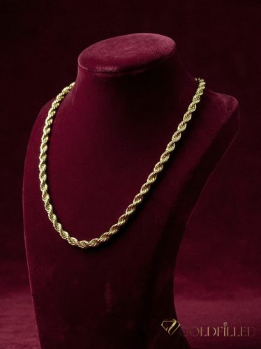 GOLDFILLED Antiallergenes Luxus-Halskette 45cm lang und 5 mm breit 14K Farbe