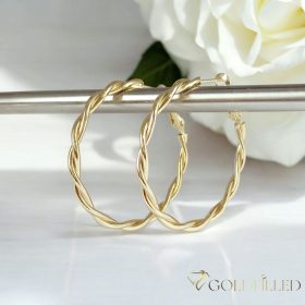 Goldfilled Antiallergene Creolen 40mm 14K Farbe	