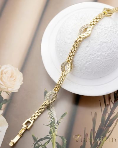 Antiallergenes vergoldetes Armband „Goldfilled“, 17cm lang und 4-8 mm Breit, 14K-Farbe