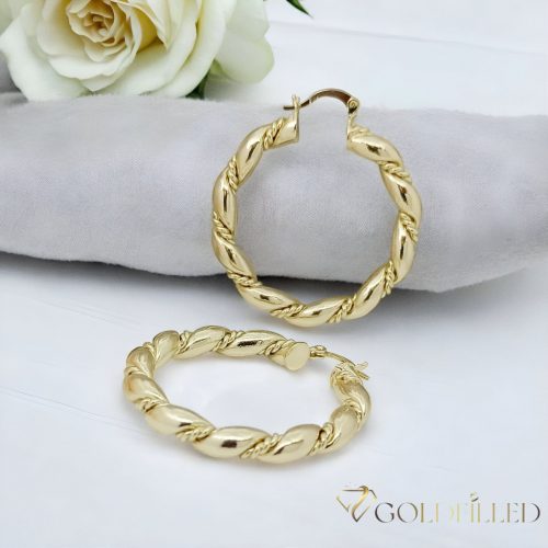 Goldfilled Antiallergene Creolen 40mm 14K Farbe	