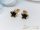Goldfilled Antiallergene Stecker-Ohrringe mit schwarzem Stein 9mm 18K Farbe	