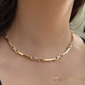   Exklusive antiallergene vergoldete Halskette „Goldfilled“, in mehreren Größen 6 mm breit, 14K-Farbe Multicolor 