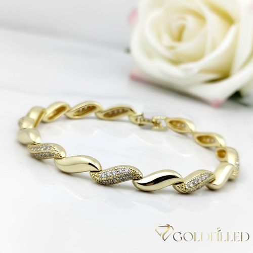Antiallergenes vergoldetes Armband „Goldfilled“, 19cm lang und 5 mm Breit, 14K-Farbe