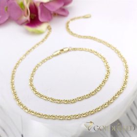   Antiallergische Goldfilled-Halskette 45cm/3,2mmmm + Armband 19cm, Farbe 14K