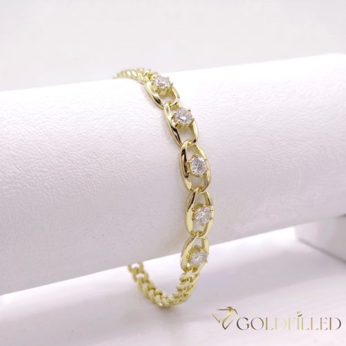 Antiallergenes vergoldetes Armband „Goldfilled“, 19 cm lang und 7 mm Breit, 14K-Farbe
