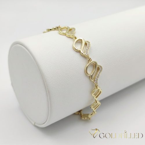 Antiallergenes vergoldetes Armband „Goldfilled“, 19 cm lang und 10 mm Breit, 14K-Farbe