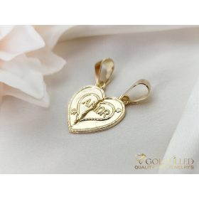   Doppelter antiallergener Medaillon „Goldfilled“, 32mm, Farbe 14K