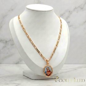   Antiallergische Goldfilled-Halskette 45cm/3,5mm + Anhänger, Farbe 18K