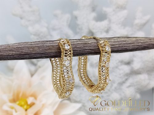 Antiallergische Goldfilled Ohrringe, 32 mm, 18K Farbe