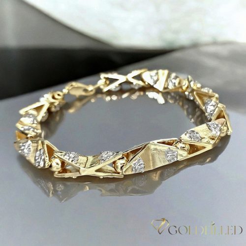 Antiallergisches Goldfilled-Armband 22cm /11mm, mehrfarbig