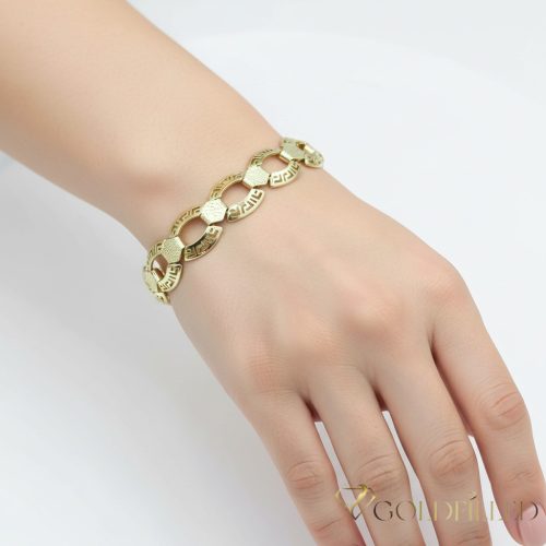 Antiallergenes vergoldetes Armband „Goldfilled“, 17,5 cm lang und 14 mm Breit, 14K-Farbe