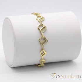   Antiallergenes vergoldetes Armband „Goldfilled“, 17 cm lang und 10 mm Breit, 14K-Farbe