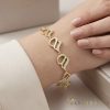 Antiallergenes vergoldetes Armband „Goldfilled“, 17 cm lang und 10 mm Breit, 14K-Farbe