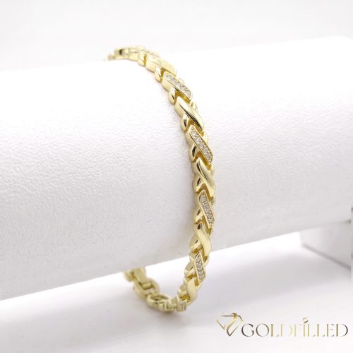 Antiallergenes vergoldetes Armband „Goldfilled“, 17cm lang und 5 mm Breit, 14K-Farbe