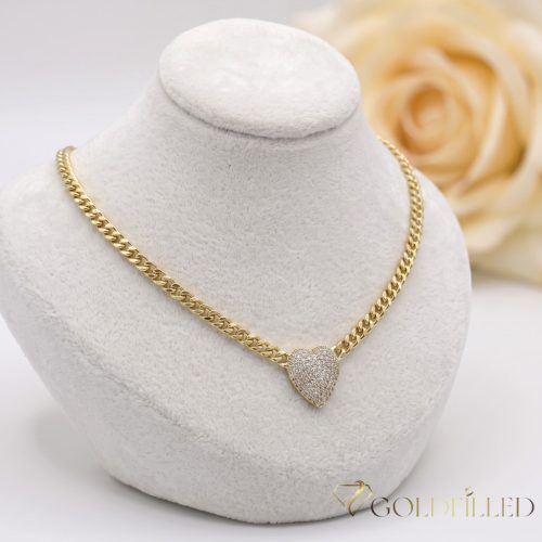 GOLDFILLED Antiallergenes Luxus-Halskette 45-50cm lang und 5 mm breit 14K Farbe
