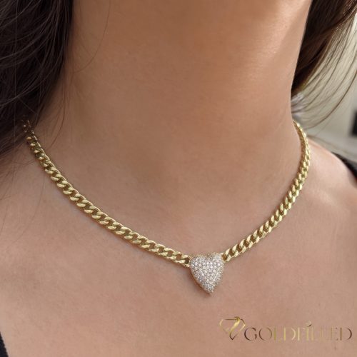 GOLDFILLED Antiallergenes Luxus-Halskette 45-50cm lang und 5 mm breit 14K Farbe