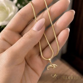   Goldfilled antiallergene Halskette 45cm / 1mm + Stier Anhänger 14K Farbe