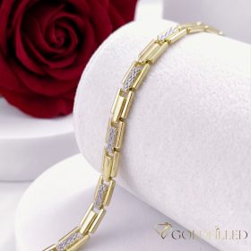   Exklusives antiallergenes vergoldetes Armband „Goldfilled“, in mehreren Größen 7 mm Breite, 14K-Farbe